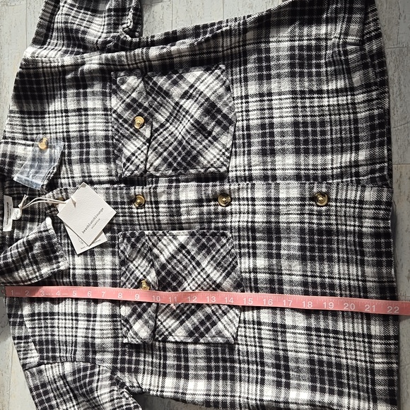 NWT Beachlunchlounge Shacket Shirt Jacket Size XS Small Flannel - Picture 8 of 10